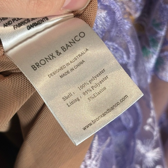 Bronx and Banco NWOT Eva Midi Dress in Lilac Floral Embroidery Size XS US 2 - Picture 13 of 14